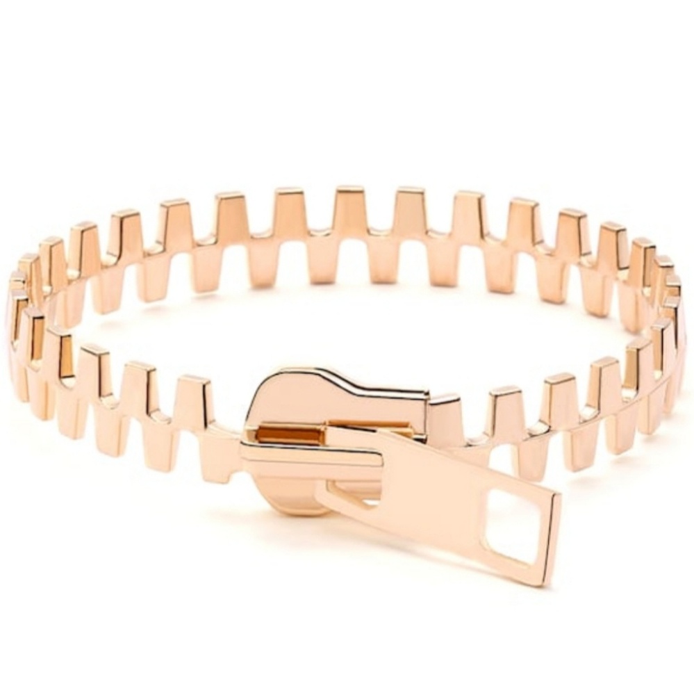 Gold tone Polish Zip Bracelet